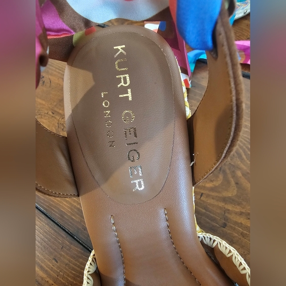 NWOB Kurt Geiger Multicolor Platform Sandals with Brown Accents European Size 39 - Picture 8 of 11